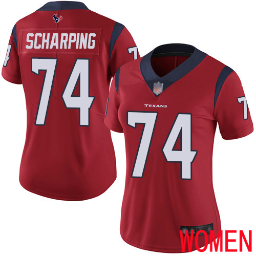 Houston Texans Limited Red Women Max Scharping Alternate Jersey NFL Football #74 Vapor Untouchable